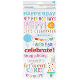 Pebbles - All The Cake - Thickers Stickers - Phrases With Gold Foil