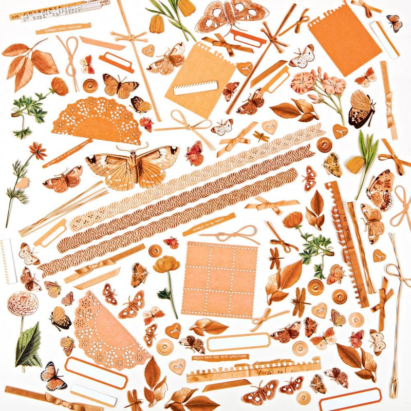 49 And Market - Color Swatch: Peach - Laser Cut Outs - Elements