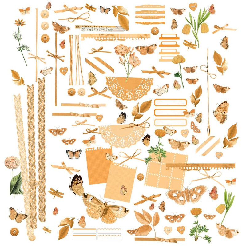 49 And Market - Color Swatch: Peach - Laser Cut Outs - Elements