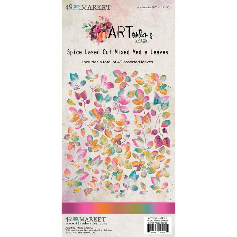 49 And Market - ARToptions Spice - Laser Cut Outs - Mixed Media Leaves