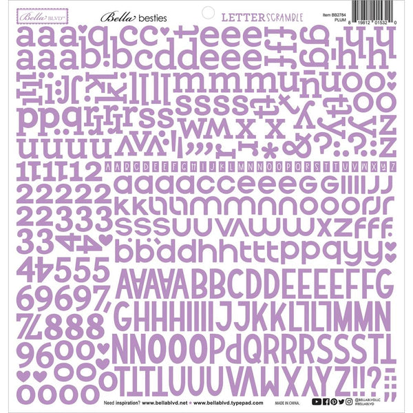 Bella Blvd - Bella Besties - Letter Scramble Alpha Stickers - Plum