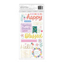 American Crafts - Hello Little Girl - Thickers Stickers - Phrase - Gold Foil
