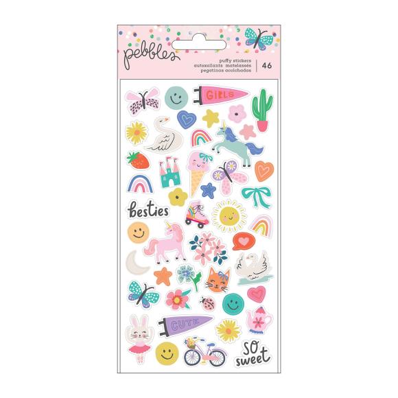 Pebbles - Cool Girl - Puffy Stickers - Icons