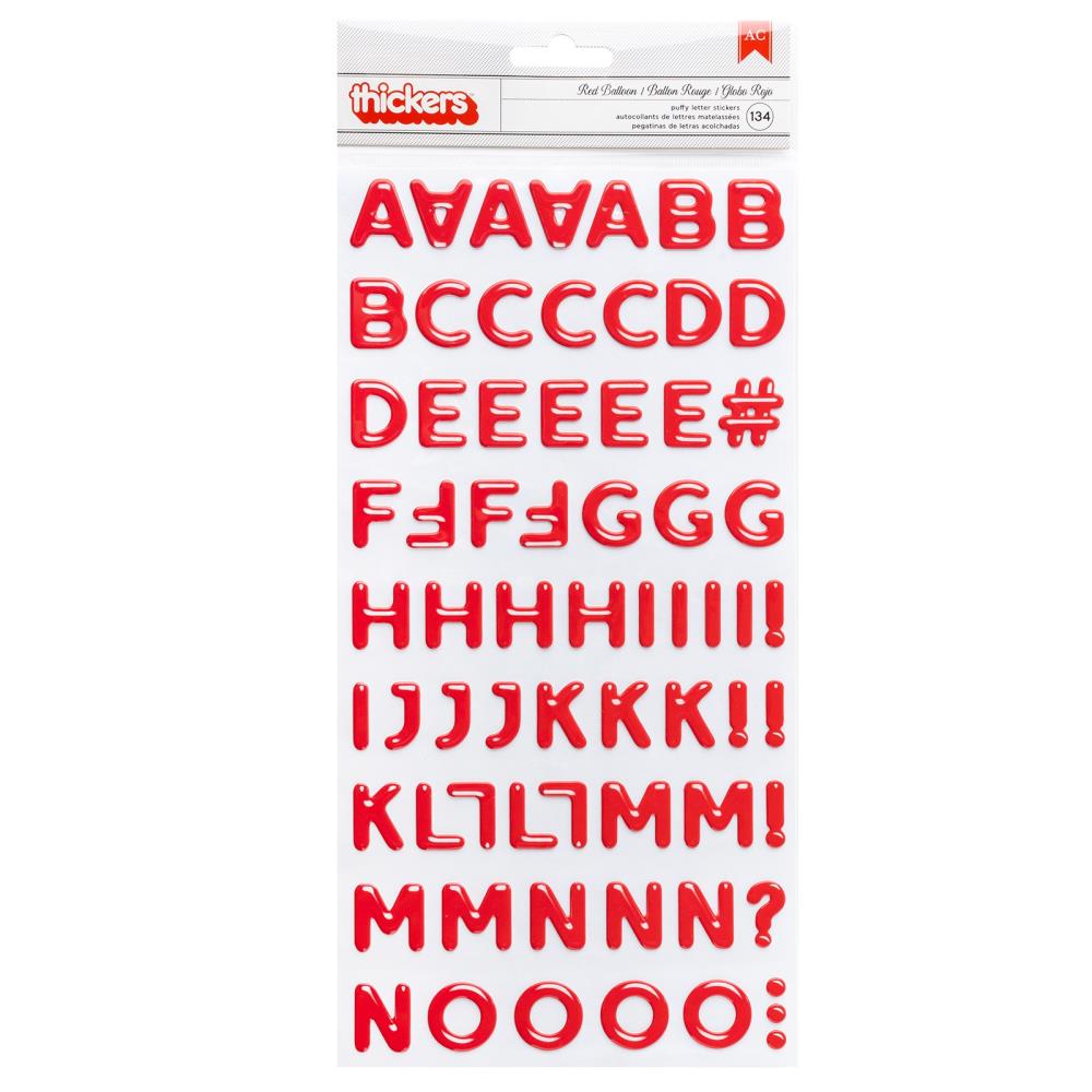 American Crafts - Cutie Pie - Thickers Stickers - Glossy Puffy Alphabet