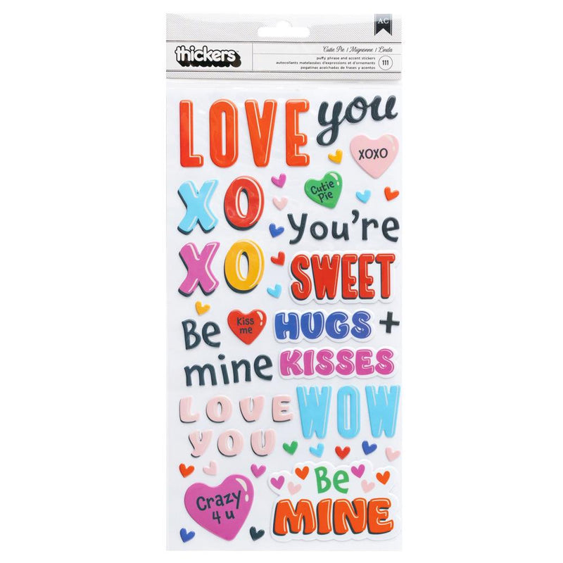 American Crafts - Cutie Pie - Thickers Stickers - Puffy Phrase