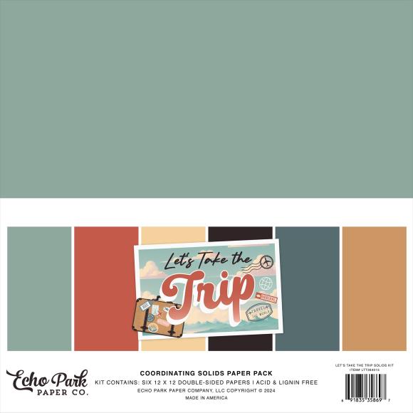 Echo Park - Let's Take The Trip - Solids Collection Kit 12"x12"