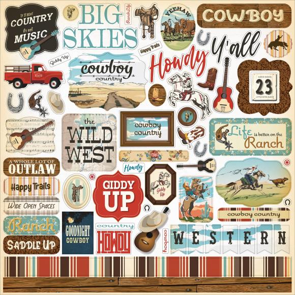 Carta Bella - Cowboys - Cardstock Sticker 12"x12"