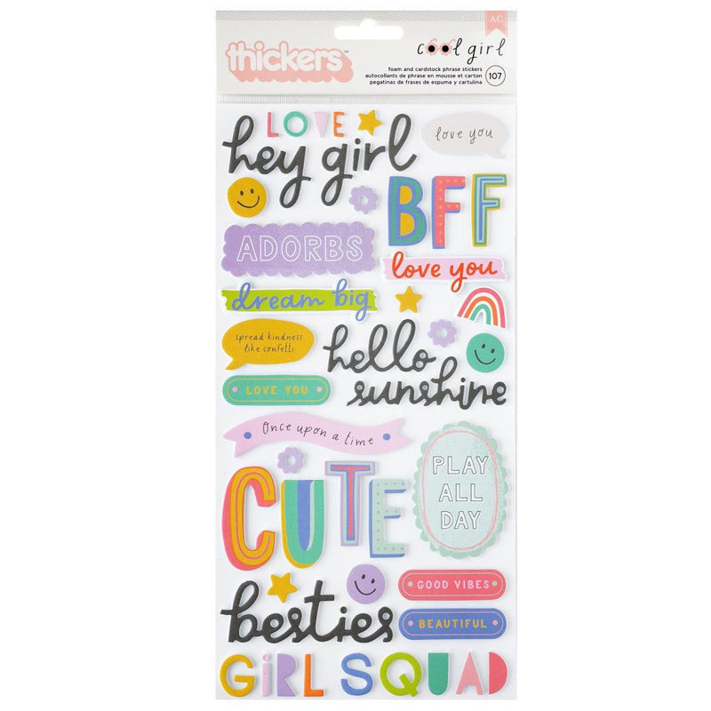 Pebbles - Cool Girl - Thickers Stickers - Phrase