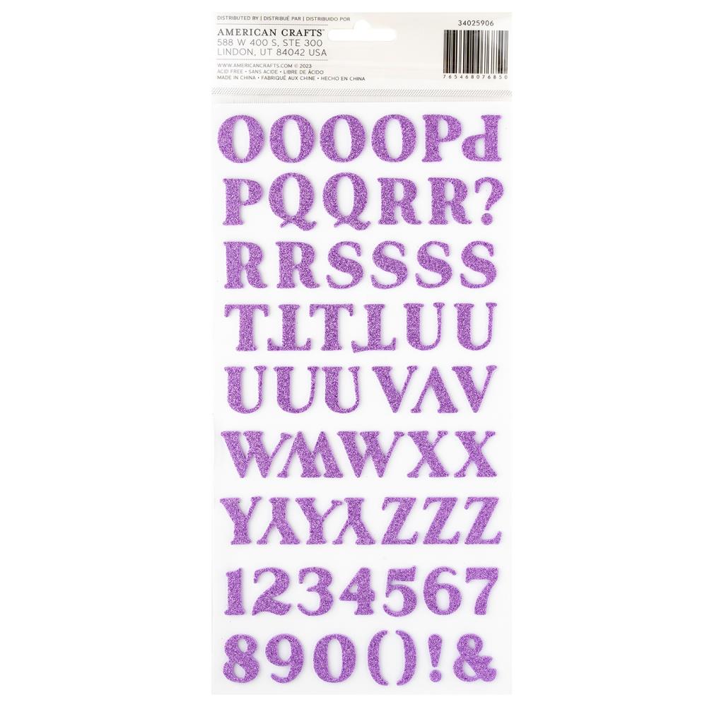 American Crafts - Dreamer - Thickers Stickers - Alpha - Glitter