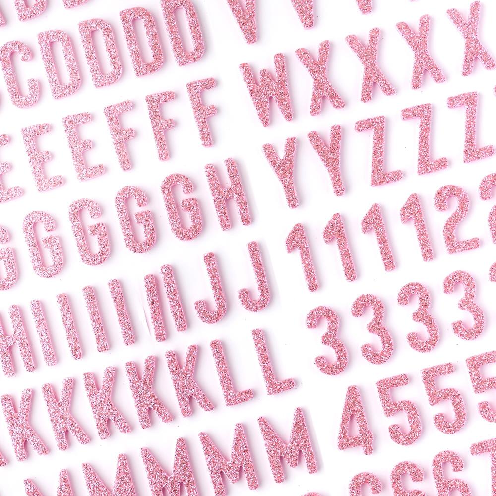 American Crafts - Life Of The Party - Thickers Stickers - Pink Glitter Alpha