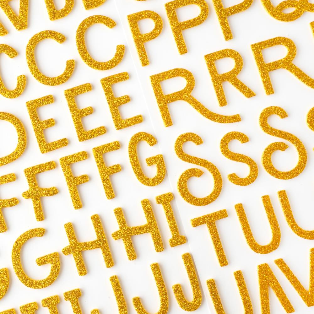 April And Ivy - Thickers Stickers - Alpha - Gold Glitter