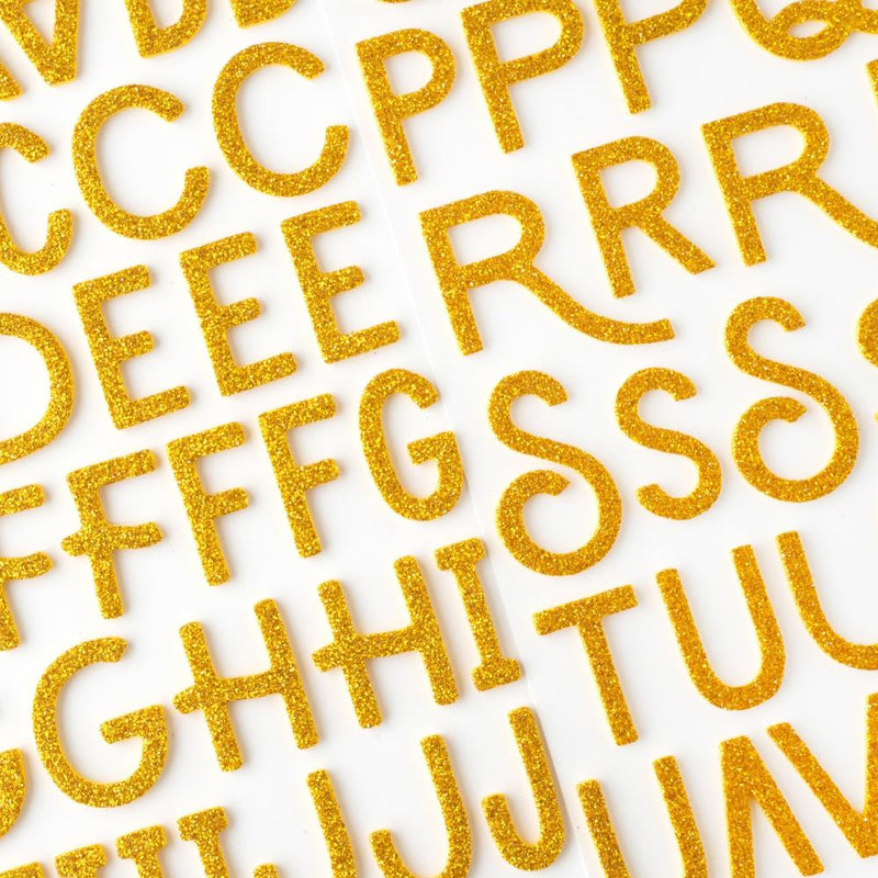 April And Ivy - Thickers Stickers - Alpha - Gold Glitter