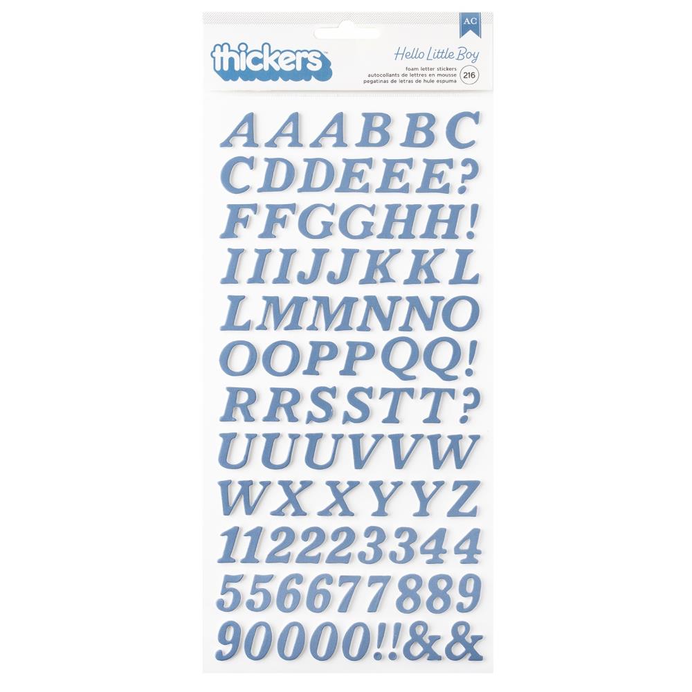 American Crafts - Hello Little Boy - Thickers Stickers - Alpha