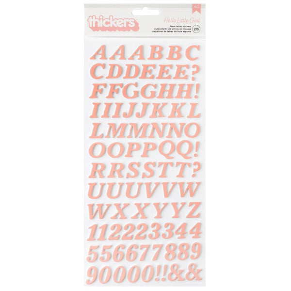 American Crafts - Hello Little Girl - Thickers Stickers - Alpha