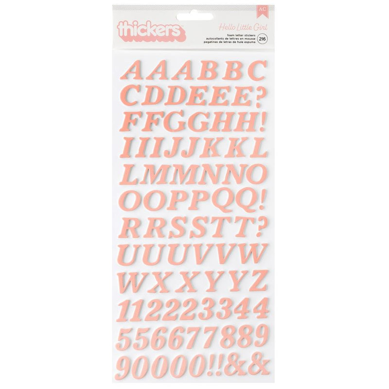 American Crafts - Hello Little Girl - Thickers Stickers - Alpha