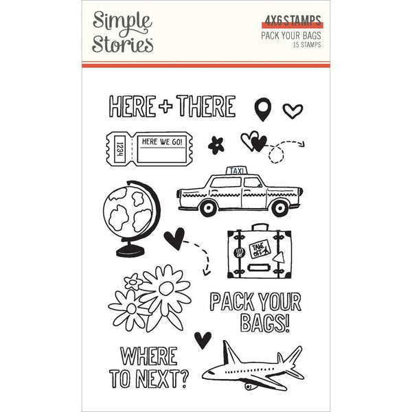 Simple Stories - Pack Your Bags - Clear Stamps