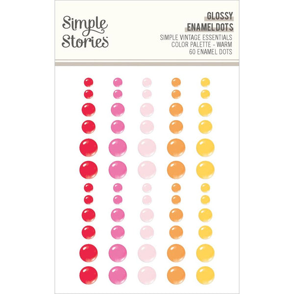 Simple Stories - Simple Vintage Essentials Color Palette - Glossy Enamel Dots - Warm