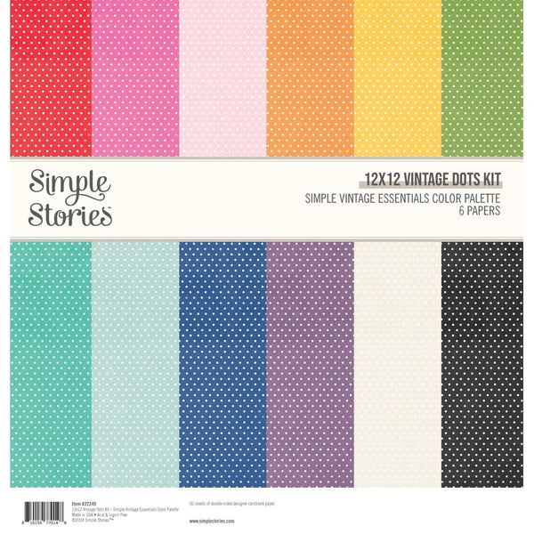 Simple Stories - Simple Vintage Essentials Color Palette - Vintage Dots Kit 12"X12"