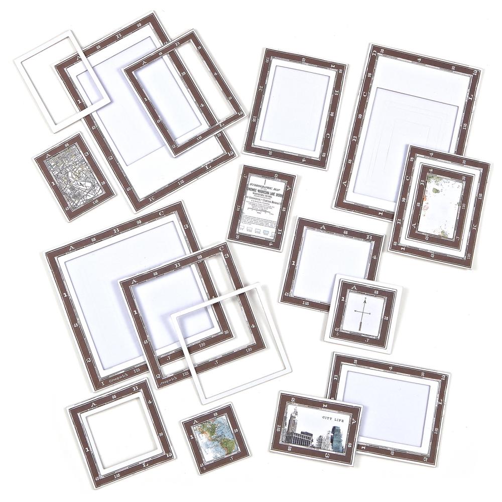 49 And Market - Wherever - Chipboard Set - Map Frames