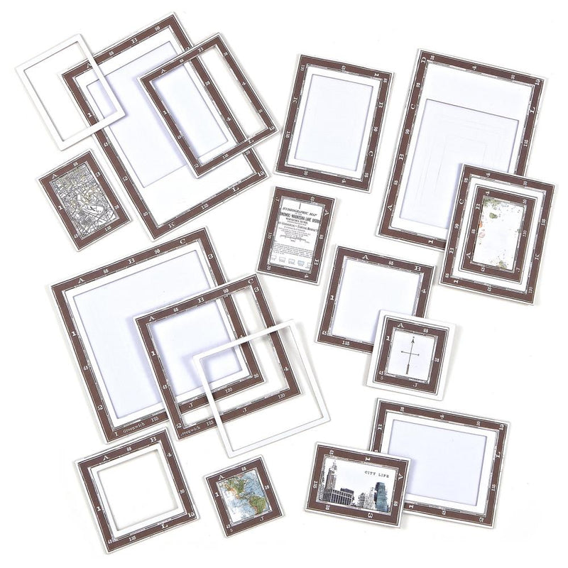 49 And Market - Wherever - Chipboard Set - Map Frames