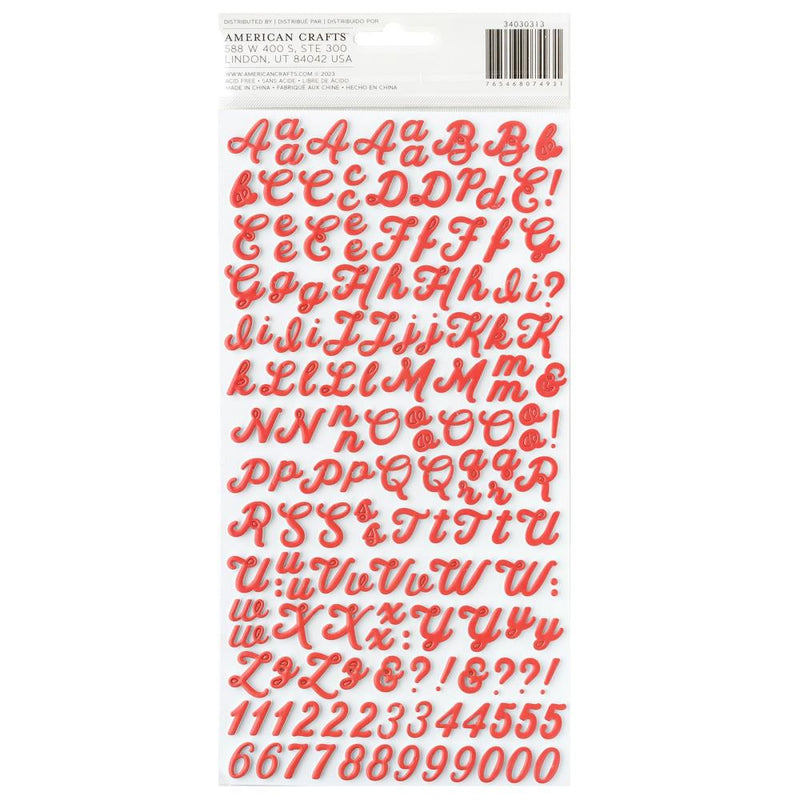 American Crafts - Flags And Frills - Thickers Stickers - Puffy Alpha