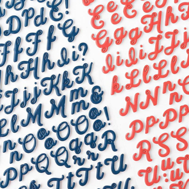 American Crafts - Flags And Frills - Thickers Stickers - Puffy Alpha