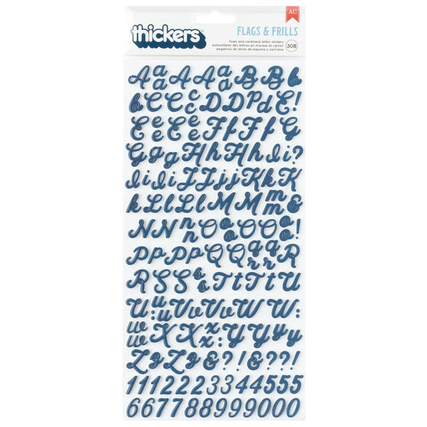 American Crafts - Flags And Frills - Thickers Stickers - Puffy Alpha