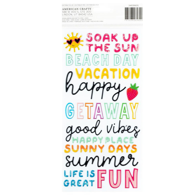 Pebbles - Fun In The Sun - Thickers Stickers - Puffy Phrase