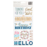 Pink Paislee - Joyful Notes - Thickers Stickers - Gold Foil Phrase