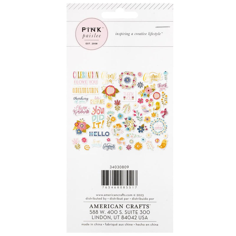 Pink Paislee - Joyful Notes - Ephemera Die-Cuts - Vellum And Gold Foil Icons