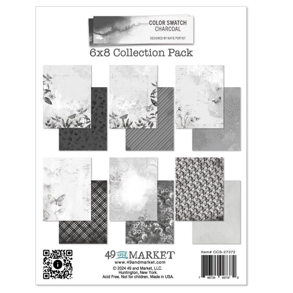 49 And Market - Color Swatch: Charcoal - Collection Pack 6"X8"