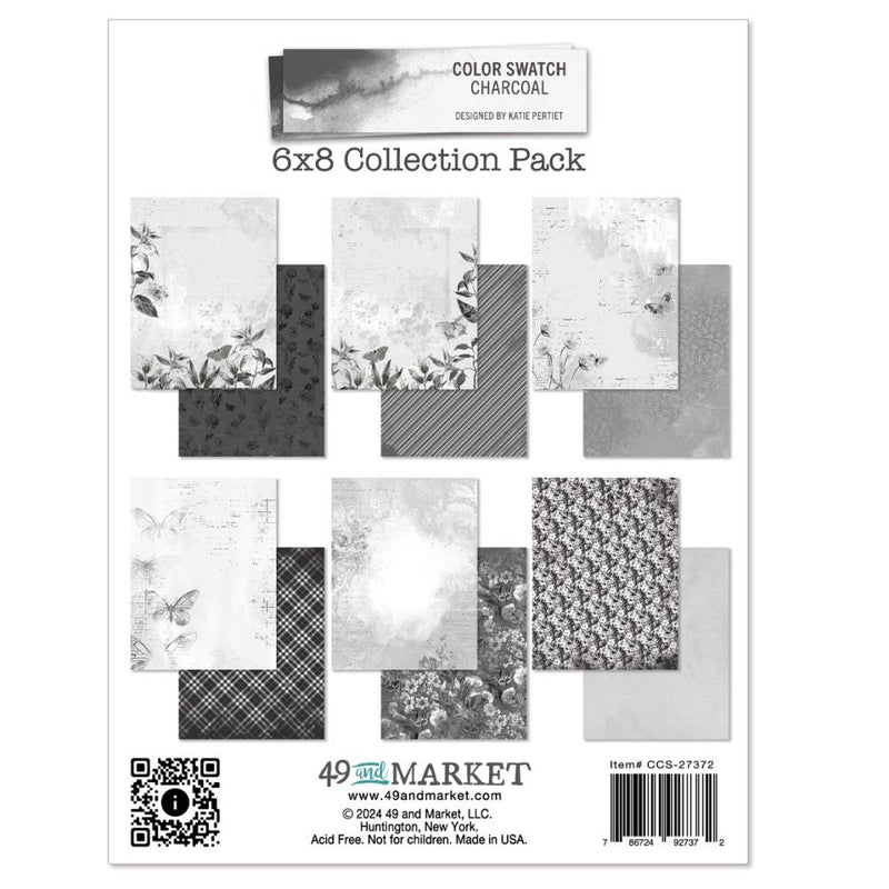 49 And Market - Color Swatch: Charcoal - Collection Pack 6"X8"
