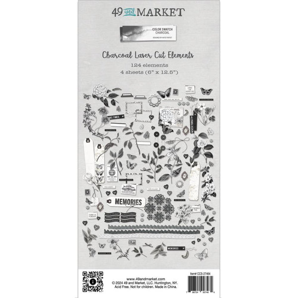 49 And Market - Color Swatch: Charcoal - Laser Cut Outs Elements