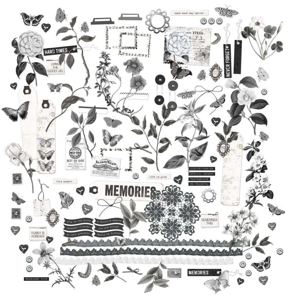 49 And Market - Color Swatch: Charcoal - Laser Cut Outs Elements