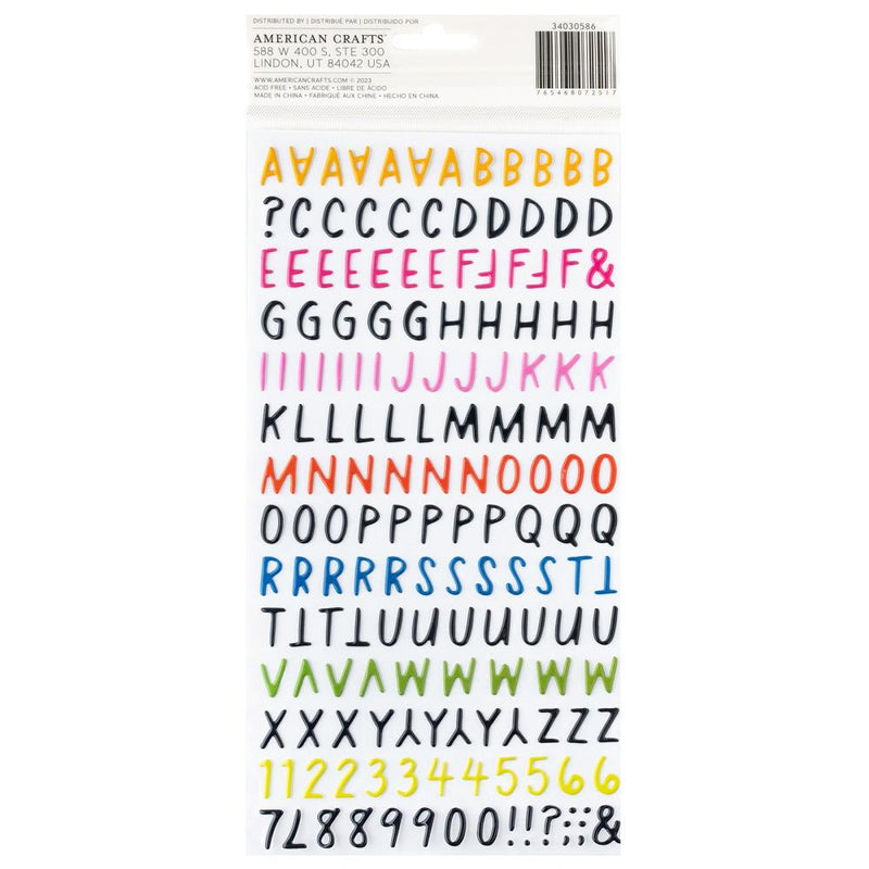 American Crafts - Whatevs Thickers Stickers - Alpha - Glossy