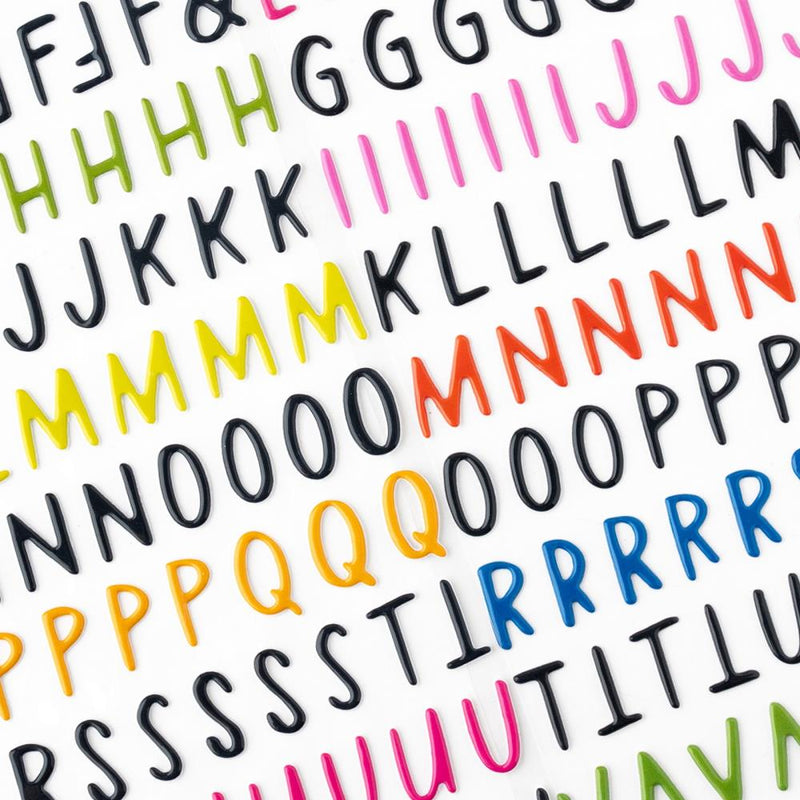 American Crafts - Whatevs Thickers Stickers - Alpha - Glossy