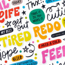 American - Crafts Whatevs - Thickers Stickers - Phrase - Glossy Puffy