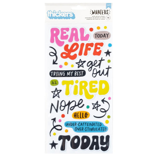 American - Crafts Whatevs - Thickers Stickers - Phrase - Glossy Puffy