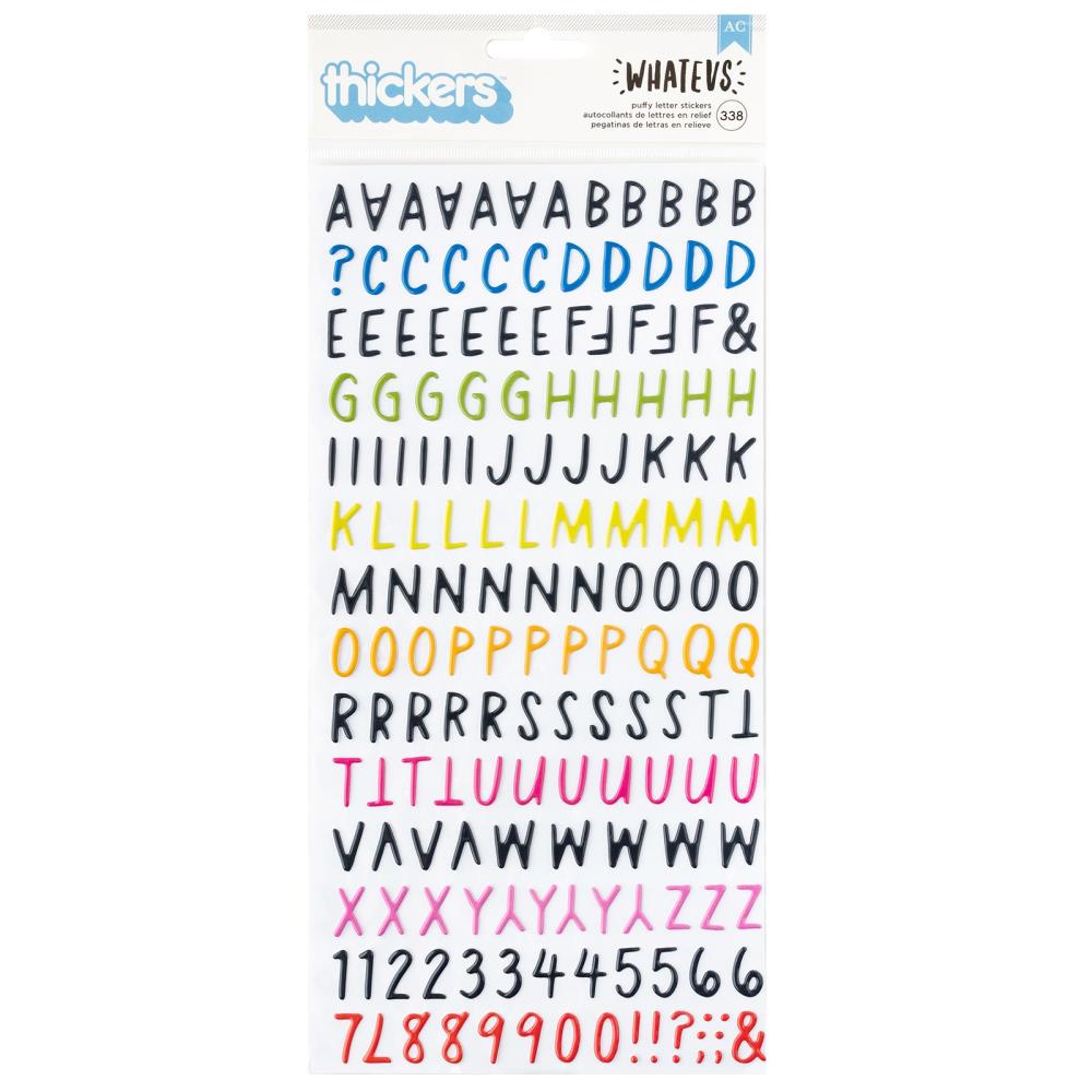 American Crafts - Whatevs Thickers Stickers - Alpha - Glossy