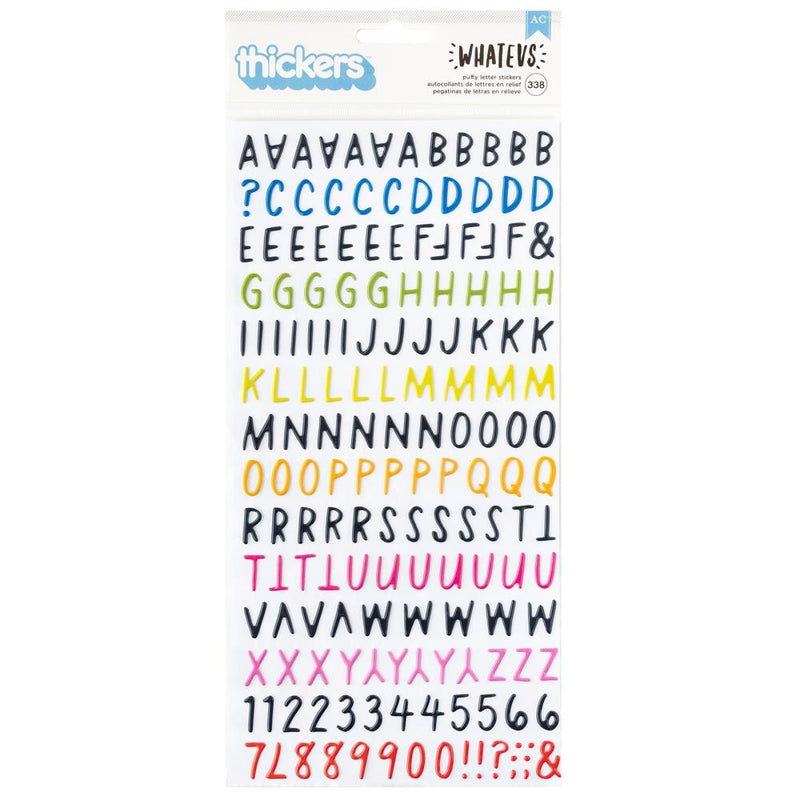 American Crafts - Whatevs Thickers Stickers - Alpha - Glossy