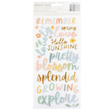 Pebbles - Sunny Bloom - Thickers Stickers - Phrase - Gold Foil Foam