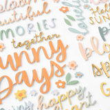 Pebbles - Sunny Bloom - Thickers Stickers - Phrase - Gold Foil Foam