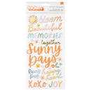 Pebbles - Sunny Bloom - Thickers Stickers - Phrase - Gold Foil Foam