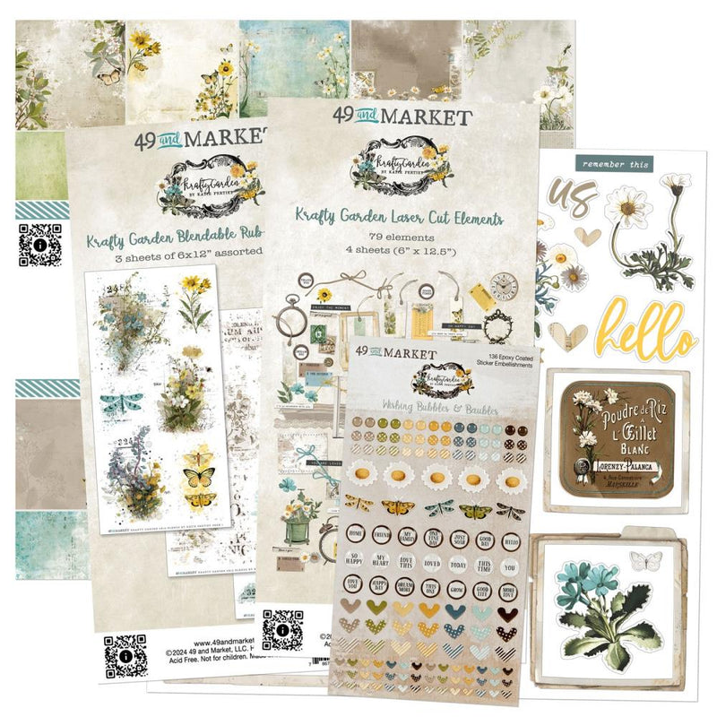 49 And Market - Krafty Garden - Collection Bundle With Custom Chipboard