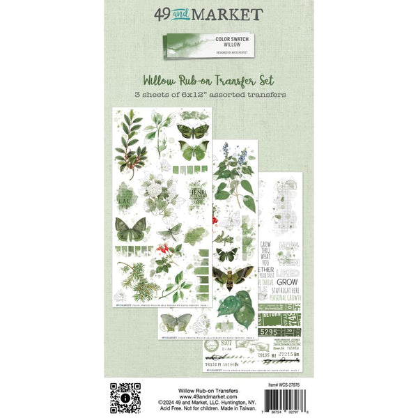 49 And Market - Color Swatch: Willow - Rub-On Transfer Set