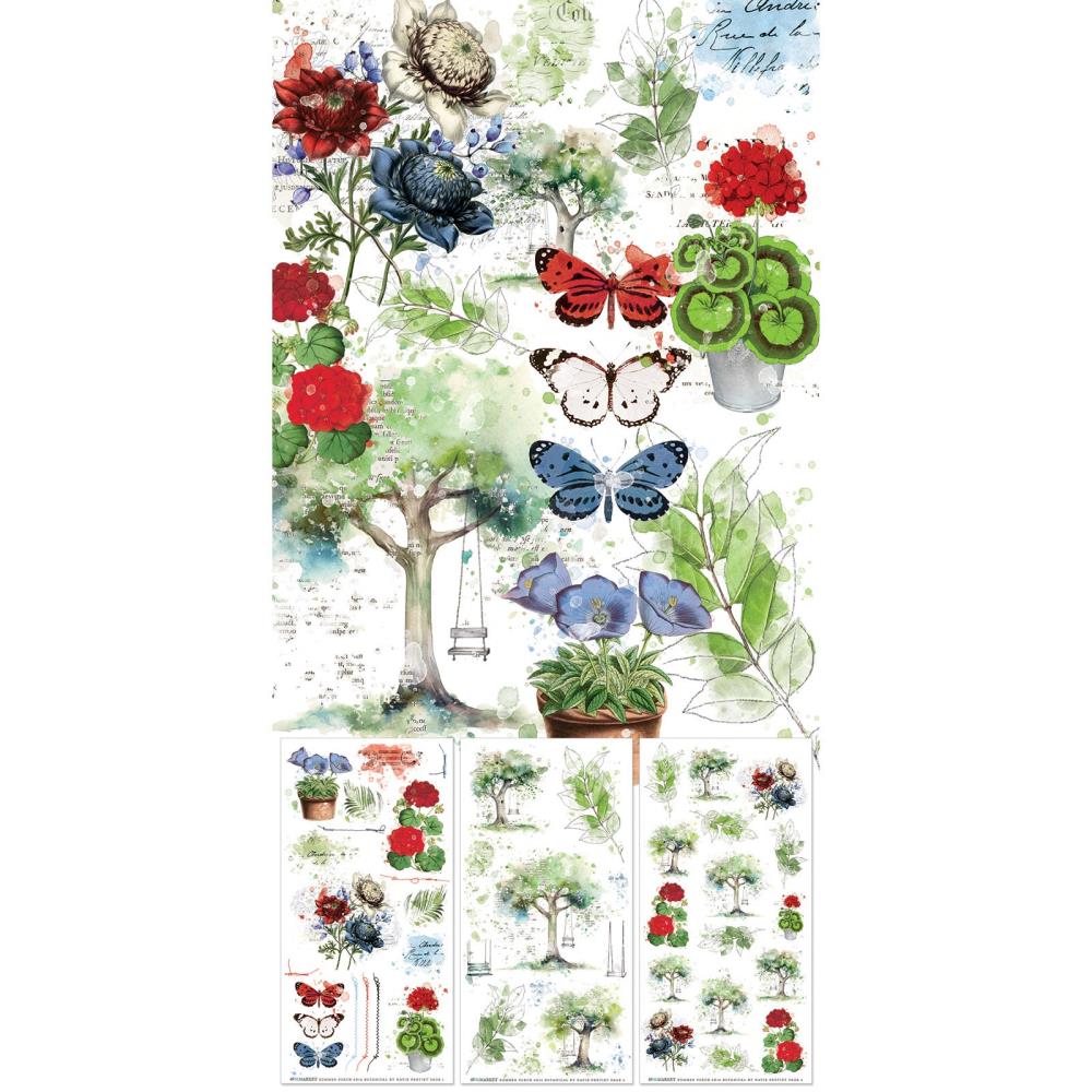 49 And Market - Summer Porch - Rub-on Transfer Set - Botanical