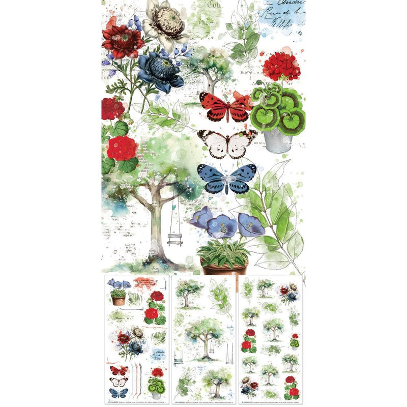 49 And Market - Summer Porch - Rub-on Transfer Set - Botanical