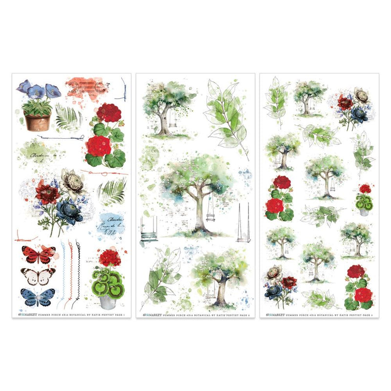49 And Market - Summer Porch - Rub-on Transfer Set - Botanical
