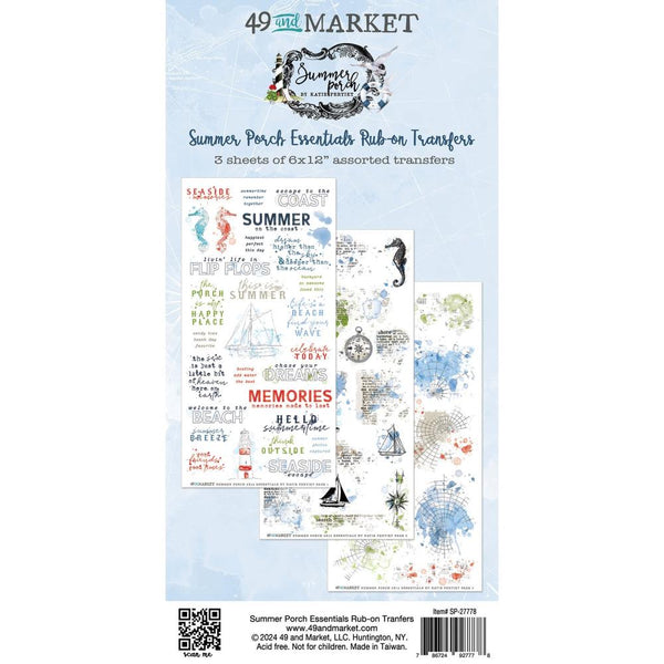 49 And Market - Summer Porch - Rub-on Transfer Set - Essentials
