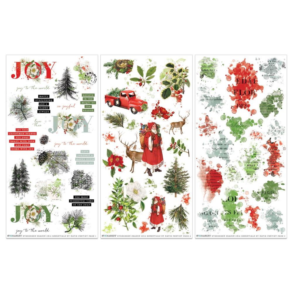 49 And Market - Evergreen Season - Rub-On Transfer Set - Essentials